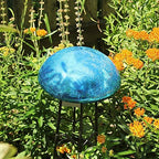 Achla Designs Glass Toadstool Mushroom Gazing Ball, Teal - Image 2