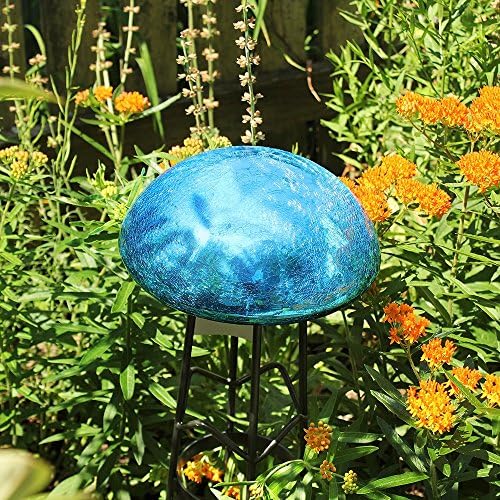Achla Designs Glass Toadstool Mushroom Gazing Ball, Teal - Image 2
