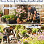 Garden Kneeler and Seat, Extra Wide Thick EVA Pad, Heavy Duty Foldable Garden Bench Holds 350lbs, Ergonomic Kneeling Stool with Garden Tool Pouches, Gardening Gifts for Women, Men & Seniors - Image 3