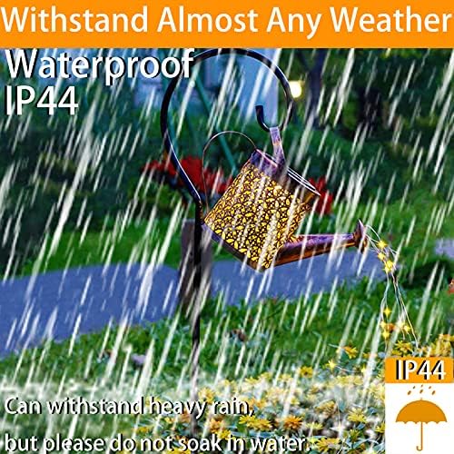 Solar Lanterns Outdoor Waterproof,Metal Watering Can with Hook 1PC，Solar Lanterns for Outside,Sunflower Bee and Butterfly Garden Decor Lights,Waterproof Solar Powered Hanging Lantern for Patio,1PC - Image 2