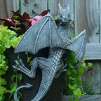 Dragon Winged Gargoyle Fence Hanger Outdoor Wall Decor- Detailed Fence Topper Hanging Statue- Gothic Climbing Grotesque Dragon for Garden, Patio, Porch (14 Inch) - Image 5