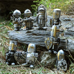 8PCS Knight Garden Gnomes Decorations Statue Medieval Guard Resin Figurines - Image 4