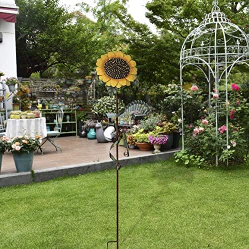 Flower Garden Stakes Metal Spring Yard Sign Decorative Sunflower Plant Stake Lawn Art Patio Decor Pathway Ornaments Indoor Outdoor Decoration (48"+39"+22" H) - Image 5