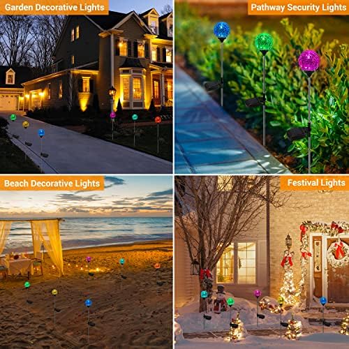 OxyLED Solar Globe Lights Outdoor 4 Pack LED Garden Stake Lights Waterproof - Image 5