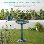 Best Choice Products Bird Bath, 28in Outdoor Resin Pedestal - Green - Image 6