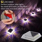 Lacasa Outdoor Solar Light, 4 Pack 30LM IP68 Waterproof Solar Garden Light Auto On/Off Solar Lighting for Pathways Paths, Mixed Colours (Warm White + Blue Light) - Image 2