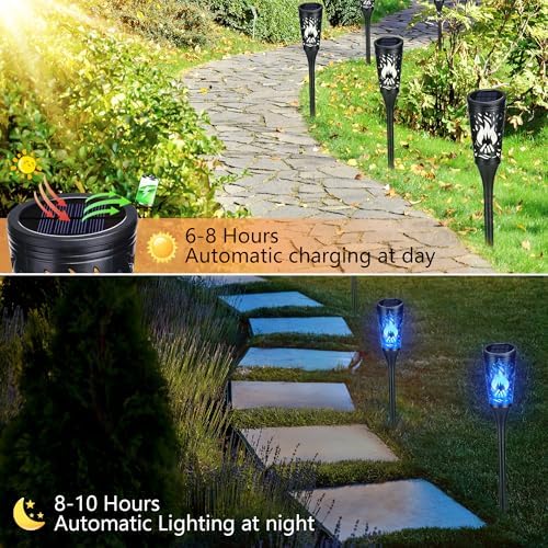 Toodour Solar Halloween Lights Outdoor, 10 Pack Solar Torch Lights - Image 3