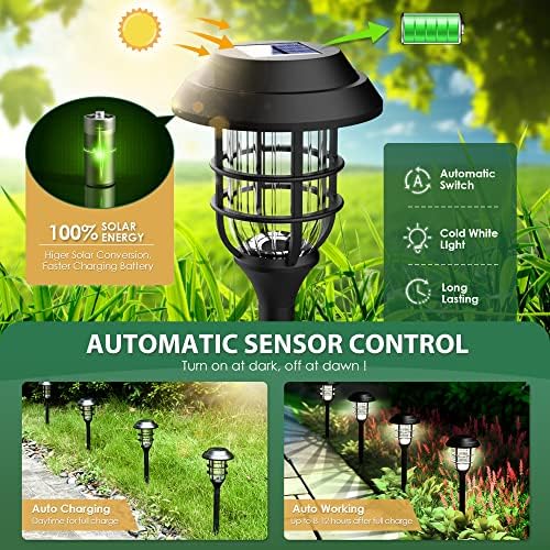 SOLPEX Solar Pathway Lights Waterproof Outdoor Lighting, Cold White 8 Pack - Image 2