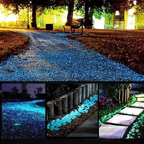 19.4Lbs 4800Pcs Glow in The Dark Stones Garden Pebbles Rocks Indoor Outdoor Decor Luminous Stone for Walkways Driveway Yard Grass Fish Tank Large Bag by chic+style
