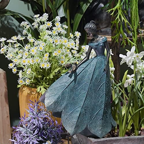 Guichifun Leaf Angel Girls Resin Home Decor 12IN - Image 2