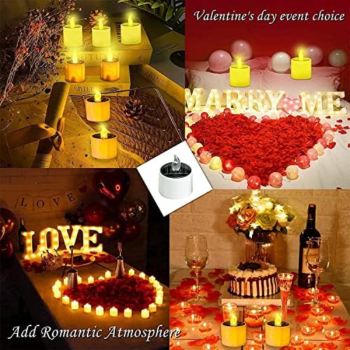 VOOKRY 12 Pcs Solar Tea Lights Outdoor - Flickering Solar Candle Lights Flameless Dusk to Dawn Lighting Waterproof Rechargeable LED Candles for Lantern Garden Camping Party Home Decoration,2.3''x2.1'' - Image 7