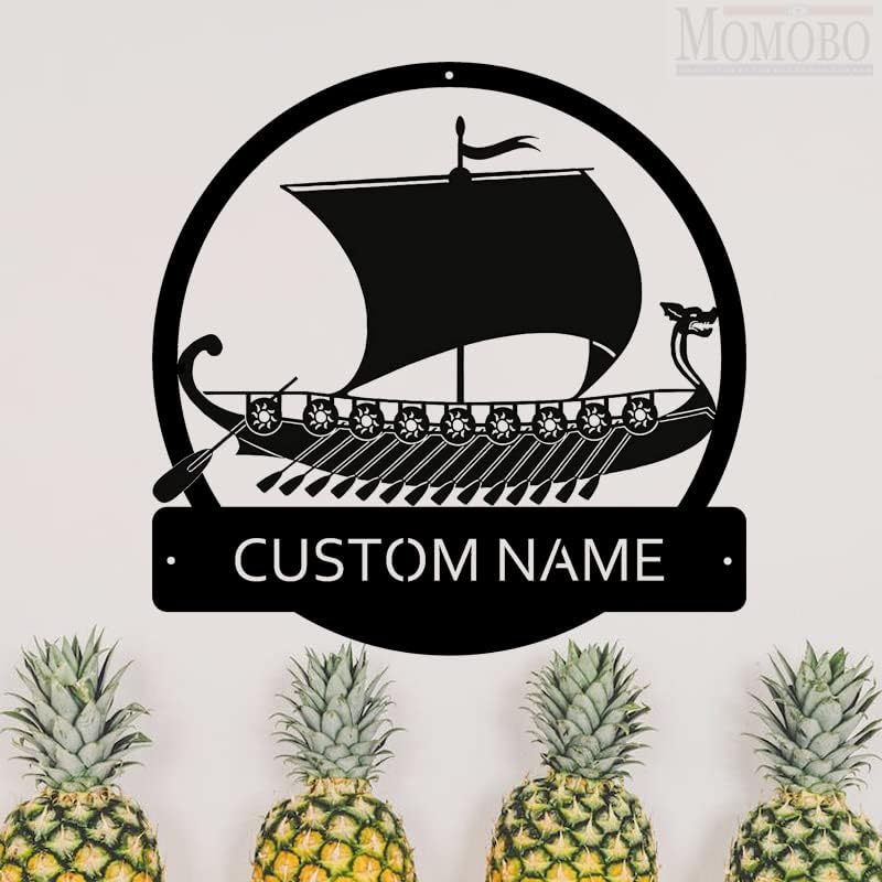 Viking Ship Custom Name Sign Metal Wall Art Personalized Last Name Plaque Outdoor Metal Wall Art Personalized Gift for Wedding/Housewarming - Image 4
