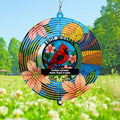 Personalized Wind Spinner Cardinal Couple Custom Memorial Year Name Flower Metal Sublimation Ornament Twirler Laser 3D Art Patio Porch Lawn Outdoor Garden Yard Decor by Handmadetneonsign