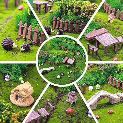 Canlierr 58 Pcs Mini Garden Accessories Set Fairy House Village Miniature - Image 4