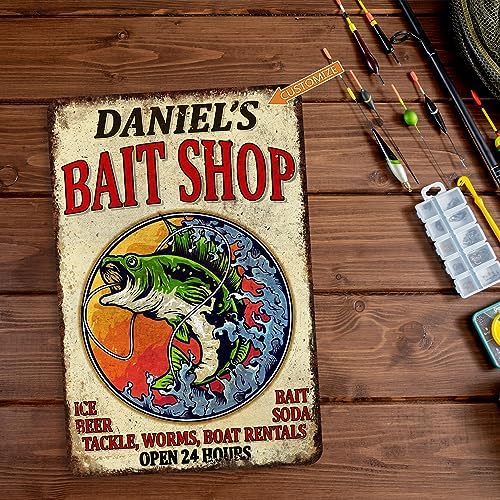 Personalized Fishing Signs Custom Bait Shop Sign Fishing Décor For Home Cabin Wall Art Man Cave Décor Gifts For Him Lodge Décor 108122002069 - Image 2