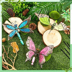 6 Pcs Metal Butterfly Garden Stakes Decor 34 Inch Dragonfly Hummingbird Butterfly Stakes Dragonfly Garden Decor Glow in The Dark Decorative for Indoor Outdoor Yard Lawn Pathway Patio - Image 7