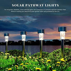 SOLPEX 24 Pack Solar Lights Outdoor, Stainless Steel Solar Pathway Lights - Image 3