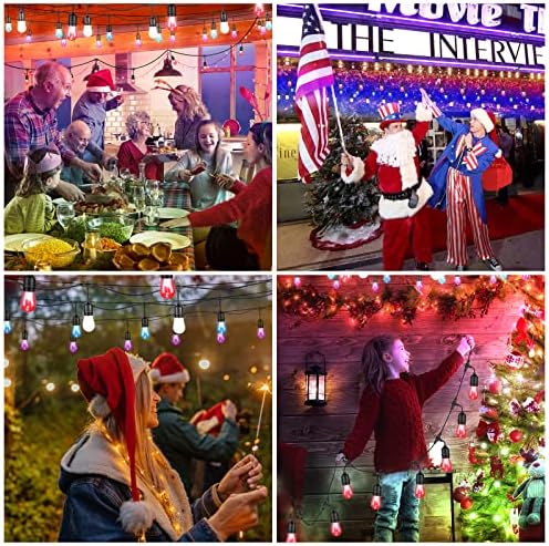 Mlambert Multicolor 96FT(2x48FT) LED Patio String Lights with Remote, Black - Image 4
