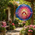 Shwing Wind Spinner 12 Inch Cardinal Bird Wind Spinner Hanging Wind Sculptures Red Cardinal Floral Mandala Metal Ornament Outdoor Kinetic Garden Art for Patio Porch Garden Spring Decoration - Image 6