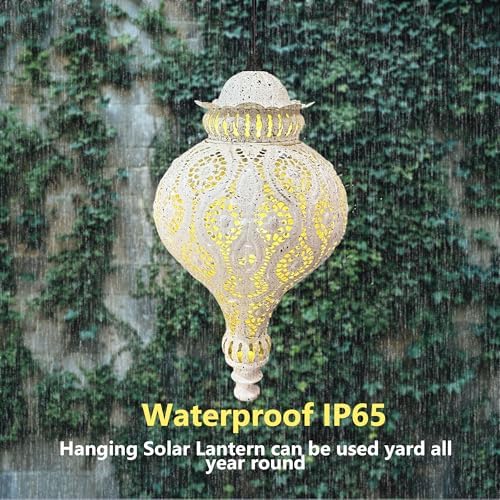 Moroccan Solar Lanterns Outdoor Waterproof Hanging Garden Decor - Image 4