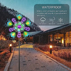 Solar Peacock Wind Spinners for Yard & Garden - 40 Inch Metal Wind Sculpture, Kinetic Windmill with Multi Color LED Lights, Lawn & Patio Art Decor - Image 4