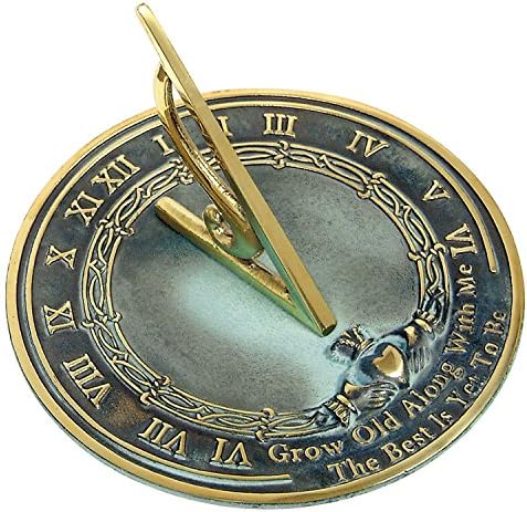 Brass Garden Sundial 10 Inch Engraved Grow Old with Me Outdoor Garden Home Decor Gift by Unknown