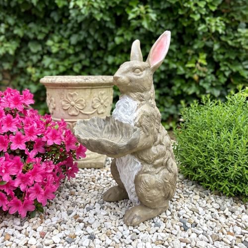 Magnesium Oxide Bunny Statue Holding Decor Hand-Painted Rabbit Sculpture Garden Lawn Ornament - Image 3