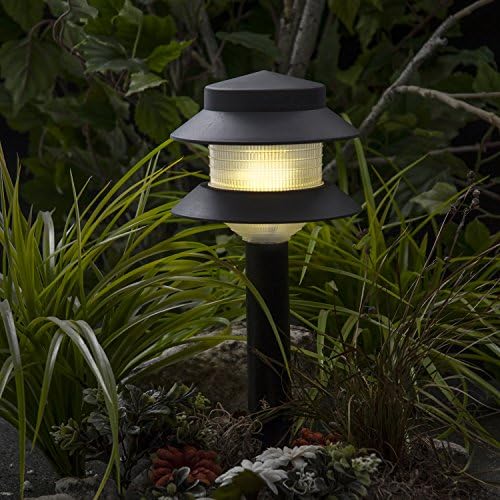 GreenLighting Paradise Low Voltage Landscape Pathway Lights - 2 Tier Outdoor Garden Lights - Easy, Simple Installation - Walkway, Lawn, Landscape Lighting (Black, 4 Pack) - Image 3