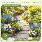 Tujoe 18 Pcs Solar Moving Butterfly Garden Stakes, Waterproof, Blue - Image 2