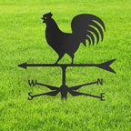 Rooster Weathervane Metal Garden Stake Decorative, Farmhouse Design Silhouette Gifts Statues for Yard Art, Outside, Patio, Outdoor Decor, Garden Decorations, Lawn Ornaments - 18" Black by SIGNLEADER