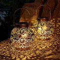 Set of 2 Solar Hanging Lanterns Outdoor for Garden Patio, Bronze by DAMAYCA