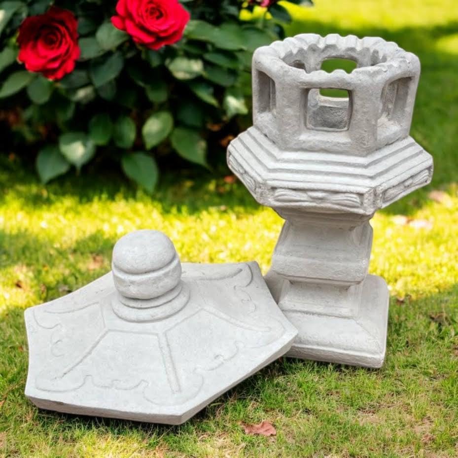 Yard Pagoda Figurine Concrete Outdoor Lantern Stone Backyard Pagoda Zen Garden Decoration Lawn Lantern Statue Japanese Style - Image 6