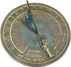 Brass Old Father Time Sundial with Verdigris Highlights Garden Clock with Stand - Image 2