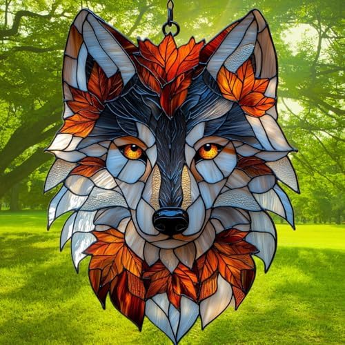 Wolf Tiffany Style Acrylic Suncatcher - Image 3