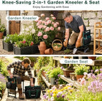 Garden Kneeler and Seat - Extra Wide Thick EVA Pad, Heavy Duty Foldable Garden Bench Holds 350lbs, 2-in-1 Gardening Stool with Detachable Tool Bags, Gardening Gifts for Women, Men & Seniors - Image 3