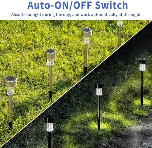 GIGALUMI Outdoor Waterproof Solar Pathway Lights, 20 Pack Cold White - Image 4