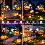 Halloween Pumpkin Lights,Metal Stake with Solar Lantern Decor Outdoor - Image 7