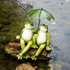Couple Frogs Garden Outdoor Statue - Frogs Decor Garden Statue 8.5" x 11" x 6.5" - Image 2