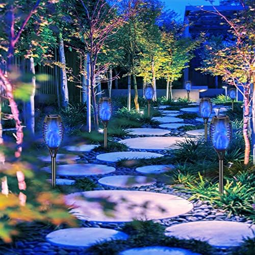 Blue Solar Lights Outdoor, 12 Pack Solar Torch Lights - Image 2
