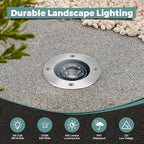 Gardencoin Low Voltage Landscape LED Well Lights, 12V in Ground Lights Outdoor IP67 Waterproof, 5" Tall Wired Landscape Up Lighting, Included Replaceable 5W 2700K MR16 Bulb Dimmable, 6 Pack - Image 2
