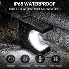 Solar Step Lights, IP65 Waterproof Auto On Off, Monocrystalline Solar Panel No Drill Install 8H Long Lasting, Crescent Shape Outdoor Lights for Stairs Patio Yard Porch Deck (6, Pure White) - Image 3