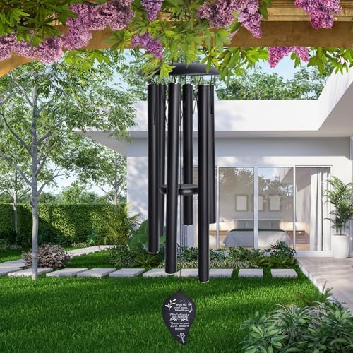 Wind Chimes for Outside, 40" Wind Chimes for Loss of a Loved, Sympathy Wind Chimes with 6 Thicken Tubes & Hook, Outdoor Wind Chimes Gifts for Mother Father, Sympathy Gift Home Decor Garden - Image 2