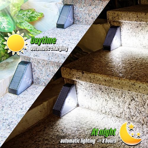JSOT Solar Step Lights Suitable for Garden Patio Stair Decor Cool White-10P - Image 5