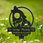 DINOMAN Personalized Memorial Plaques for Outdoors Mountain Night Scene Wolf Grave Marker Metal Garden Stakes Wolf Lover Memorial Gifts Sympathy Gifts for Loss of Loved One (Wolf) - Image 4