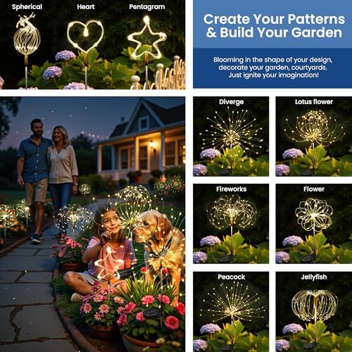 8Pack Solar Lights Outdoor, 120LED Firework Lights - Image 5
