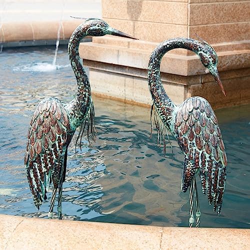 Kircust Garden Crane Statues Metal Heron Outdoor Statue 46 Inch - Image 4