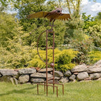 Large Rocking Animals with Flapping Wings Garden Stakes (Flying Owl, Rust Brown) - Image 5