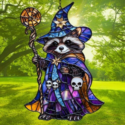 Magic Witch Racoon Acrylic Suncatcher - Image 3