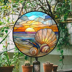 Ocean Stained Glass Window Hanging Suncatcher Beach Gifts for Women 9.8" - Image 5