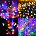 Solar String Flower Lights Outdoor 2 Pack 200 LED 80Ft Multi-Color Christmas Fairy Lights with 8 Lighting Modes, Waterproof Solar Lights Outdoor for Garden Christmas Wedding Xmas Tree Decoration - Image 2